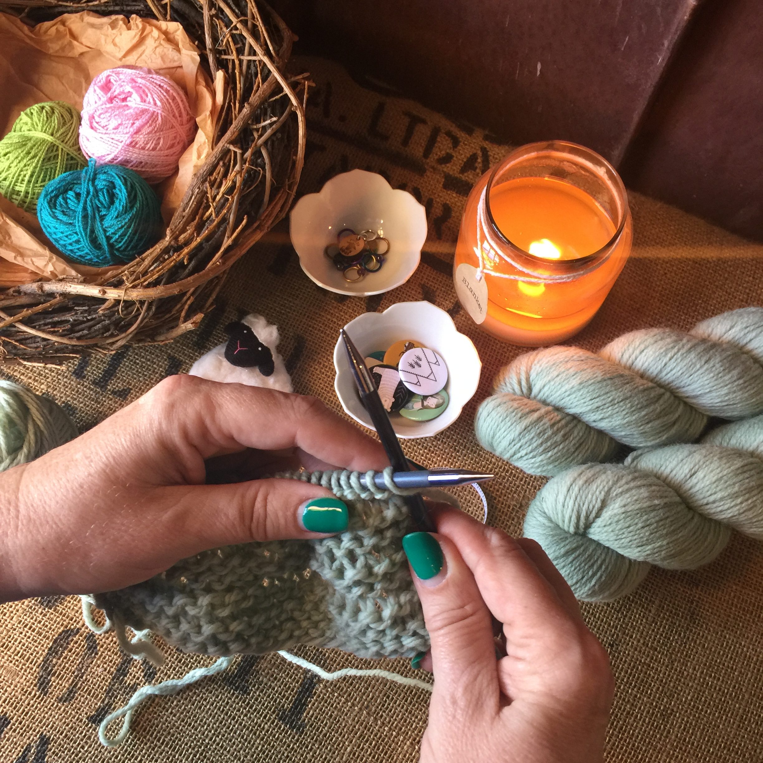 Learn to Knit at Fuzzy Goat Event Photo
